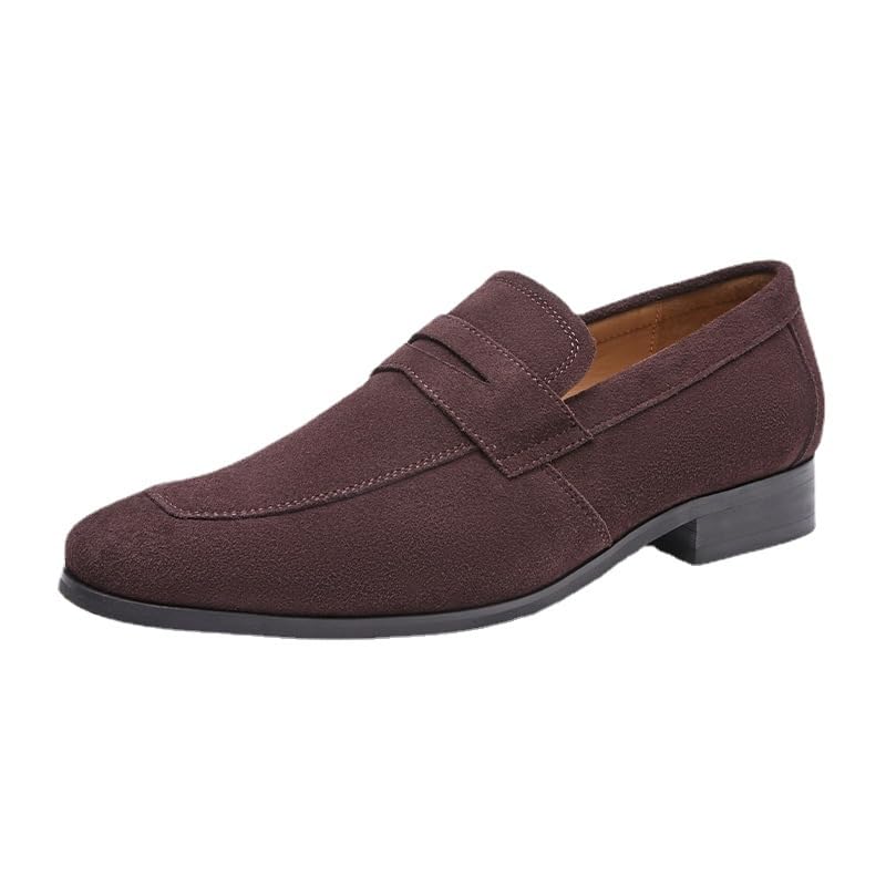 Men's Suede Penny Loafers Shoes Comfort Slip-Ons Classic Dress Shoes for Business Driving Formal Events Summer