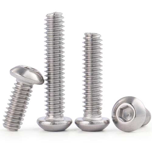 Image of VGBUY 30Pcs 1 /4-20 x 2 Button Head Socket Cap Bolts Screws, 304 Stainless Steel 18-8, Allen Hex Drive, Bright Finish, Fully Threaded, Hex Spanner Included (VG30310)