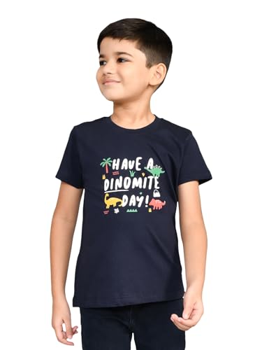 Image of Lux Cozi Printed Round Neck Half Sleeve Cotton T-Shirt for Boys | Prints May Vary |