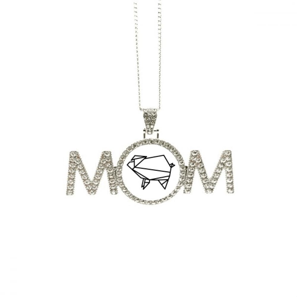 Collier cochon géométrique Origa Pig pendentif original maman M - 4