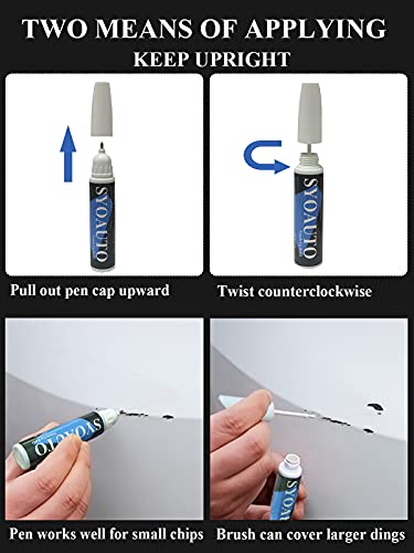 SYOAUTO Classic Silver Touch Up Paint for Cars Auto Touch up Paint Scratch Repair Automotive Paint Scratch Remover 2 in 1 Classic Silver