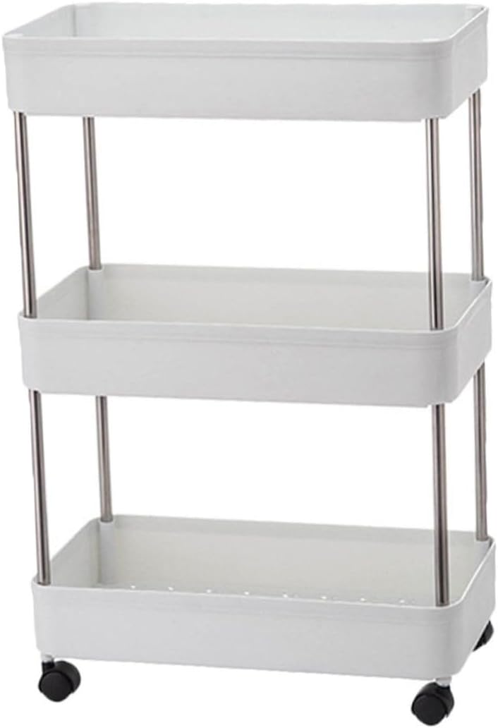 Ciieeo Multi-Layer Storage Rack for Bathroom Kitchen and Office Lightweight Storage Shelf with Rolling Wheels Versatile Organizer for Sundries and Easy Movement