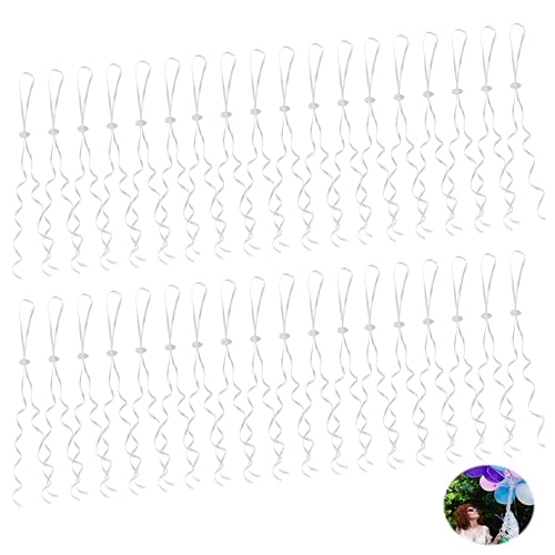 100 cierres de helio con cuerda blancos; Cinta Blanca para Globos con Clip de Cierre con hebilla de globo blanca con cierre rápido; Cierre de globo de helio y aire para guirnaldas, bodas y cumpleaños