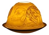 Maße 12x8x12 cm Himmlische Düfte Geschenkartikel GmbH Hunde Windlicht, Porzellan, Weiss, 12x12x8 cm