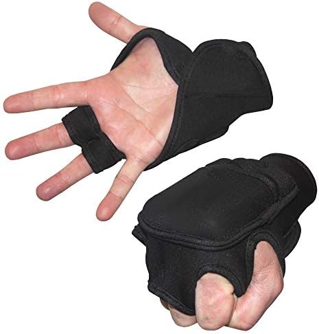 FIT1ST Fitness First Weighted Hand Gloves, Black, Small/Medium image 4