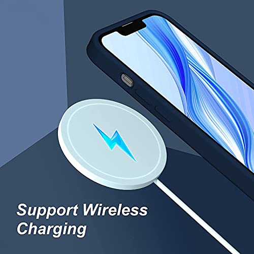 Image of LIRAMARK Liquid Silicone Soft Back Cover Case for Apple iPhone 13 Mini (5.4 Inch) (Midnight Blue)