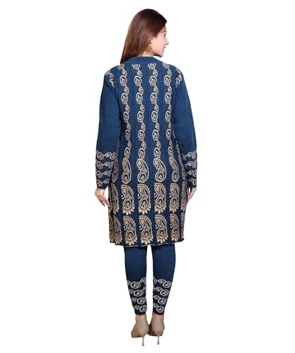 Image of Grand Line Women's Acrylic Woolen Winter Wear Warm Kurta with Palazzo Set