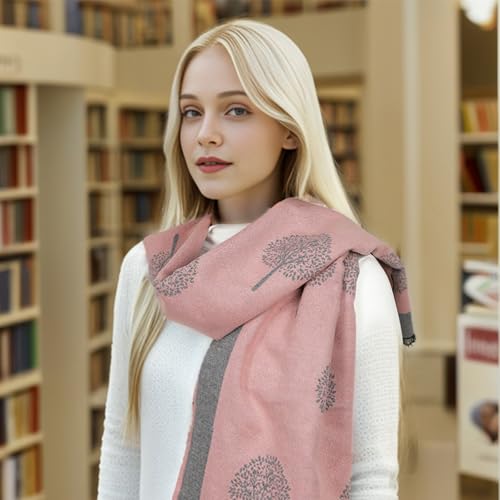 Sumato Scarf for Women Fall Winter Shawl Wraps Long Women Scarves Warm Soft Cashmere Feel Classic Tree Style2