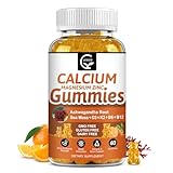 1200mg Calcium Gummies with Vitamin D3,K2,B12 & B6 - Plant Complex Calcium Magnesium Supplement with Glycinate,Potassium,Sea Moss,Ashwagandha Root for Bone & Teeth Strength, Muscle & Immune