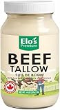 CANADIAN Beef Tallow 14OZ | PRODUCT OF CANADA| Premium Quality Rendered Fat | Ideal for Cooking, Frying, and Baking | Enhances Flavor and Texture | Keto and Paleo Friendly | By Elo's Premium