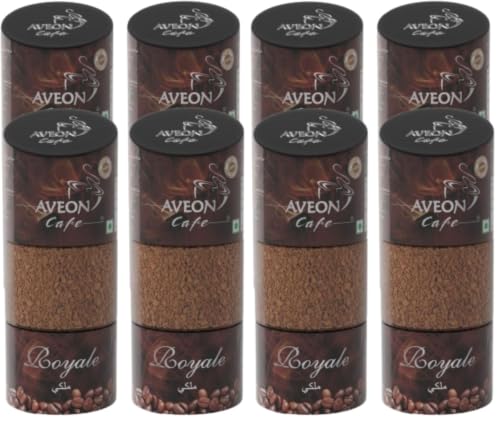 Image of Aveon Cafe Royale Instant Coffee 4 x 100g Premium Freeze-Dried Blend with Arabica & Robusta | Rich Aroma & Smooth Flavor | Quick Brew Jars (Pack of 8)