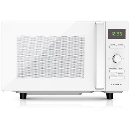Microondas Digital, 700W-800W, 20L -25L, Sin Plato Giratorio, 5 Niveles de Potencia, 8 Programas, Pantalla LED, Base de Vidrio Fija (800W 25 Litros)