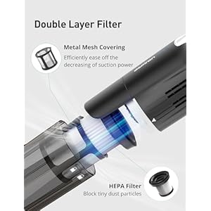 Aspiron cordless handheld vacuum 15kpa powerful car vacuum rechargeable charging dock ergonomic handle 2 in 1 crevice tool 18lb portable handheld vacuum with 2 speed for car home black blue  urban country home decor