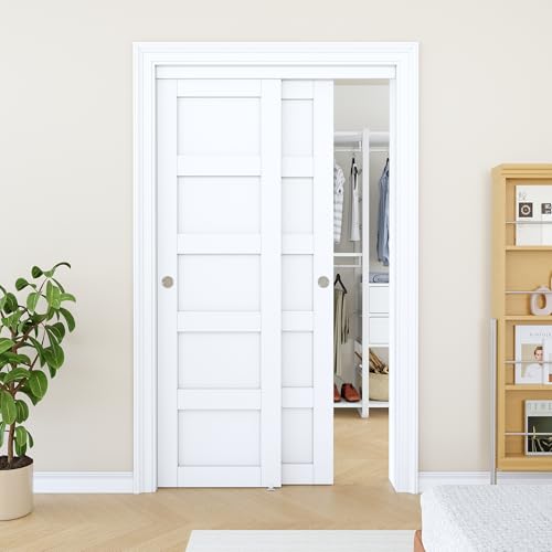 Paintable Sliding Closet Door 48" x 80", 5-Panel Solid Core