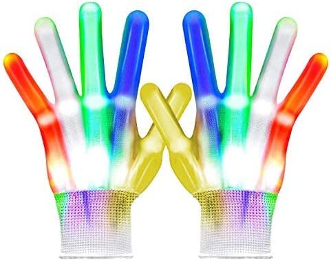 Ash & Roh® LED gloves for kids teens adults Christmas gifts 5 Colors 6 Light Modes Colorful LED Rave Gloves for Christmas party Carnival cool fun toys gifts (21 CM, MULTI COLOUR) (B0B3CXWQ76) Amazon Price History, Amazon Price Tracker