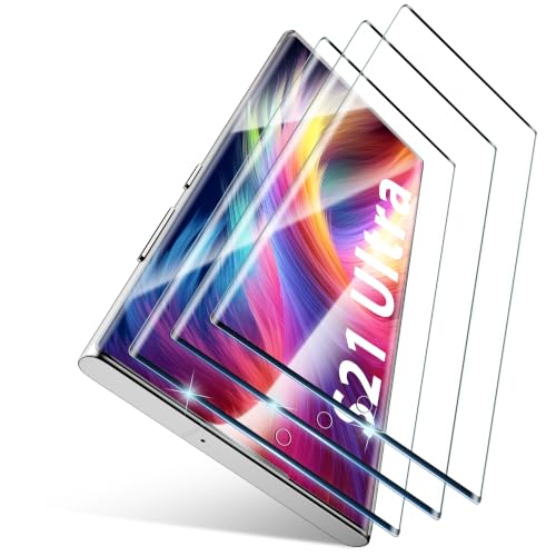 MoShieldwish 3 Pack for Samsung Galaxy S21 Ultra Screen Protector 9H Tempered Glass Full Coverage Case Friendly HD Clear Anti-Scratch Fingerprint Compatible Bubble-Free for S21 Ultra 5G 6.8