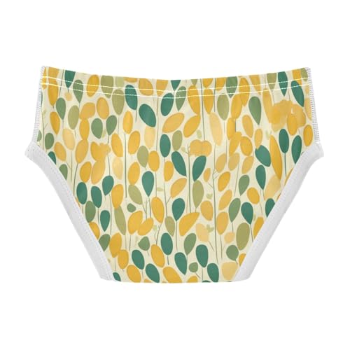 KLL Vintage Grass Green Yellow Pattern Pattern Toddler Boys Comfort Briefs Underwear Breathable Children Undies2