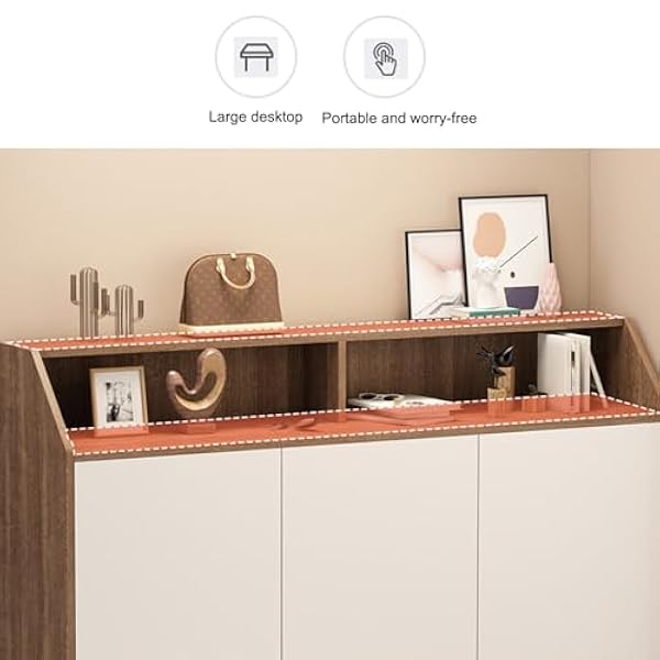 Schoenenkast, Moderne Schoenenopbergkast, Schoenenrek Opbergkast Voor Entree, Met Verstelbare Planken, Grote Capaciteit Houten Schoenenrek Organisator Opbergkasten, Voor Slaapkamer Hal Woonkamer (Col