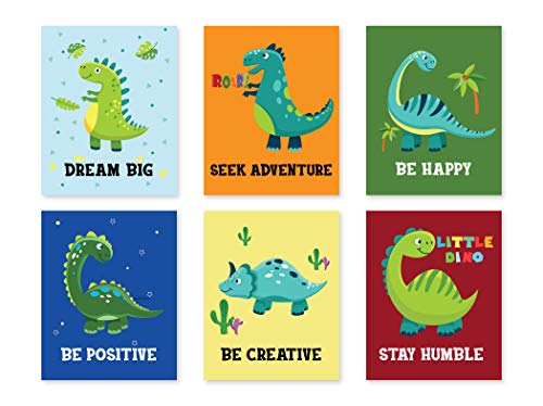Dinosaur Wall Art Prints for kids Dinosaurs Baby Nursery Wall DÃ©cor, Dinosaur wall art with an Inspirational Motivational quote for boys room, Dinosaur bathroom wall dÃ©cor, Dinosaur nursery wall art, classroom art wall dÃ©cor, classroom wall decora