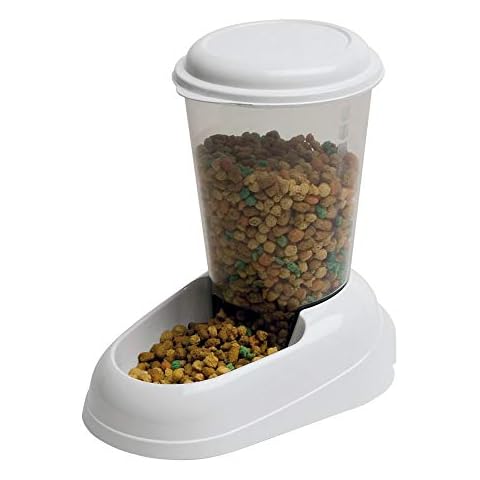 Ferplast Trockenfutter-Spender für Hunde und Katzen 3 Liter Zenith Praktischer Spender Futter-Spender für Tiere, durchsichtiger Behälter mit Deckel Cover