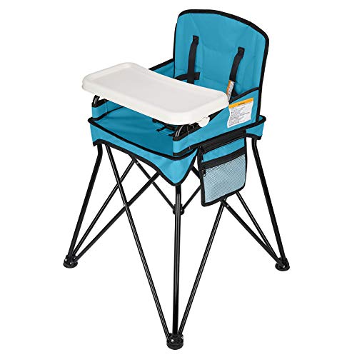 Veeyoo Baby High Chair With Removable Tray - Portable High Chair For Eating And Feeding, Indoor And Outdoor, Compact Fold, Blue #TOP26