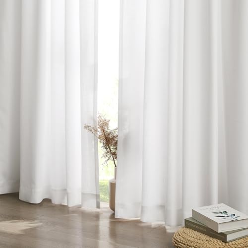 Vision Home White Pinch Pleated Light Filtering Curtains 95 inch Length - image 5