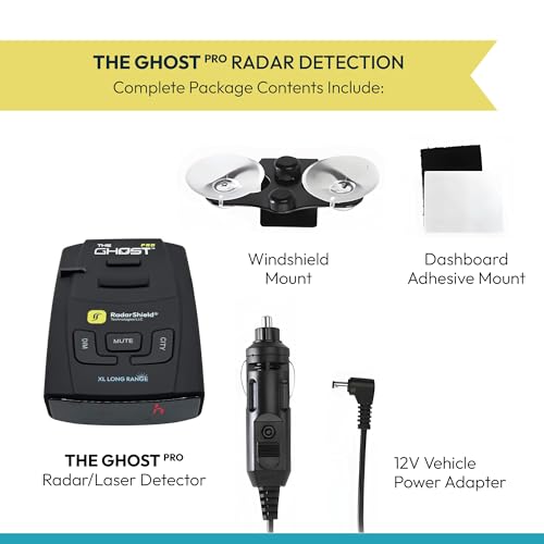 RadarShield Advanced Radar Detector for Cars, Ghost Pro Radar - Laser Detector with Long Range Detection, IVT Filtering, Laser Detection, Mute & Dim Buttons, Includes Mount & 12V Adapter, Black - Image 6