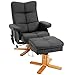 HOMCOM Massagesessel mit Fußhocker Relaxsessel Fernsehsessel TV Sessel 145°-Neigung Kunstleder Schwarz 80 x 86 x 99 cm