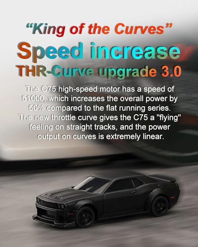 Image of Turbo Racing 1:76 Scale RC Sport Car, 2.4GHZ Remote Control Mini Model Car with Full Proportional RTR for Adults Toys (C75-Red)