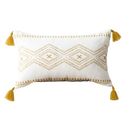 Kenay Home Azza Cojín, Color Mostaza, 50x30cm