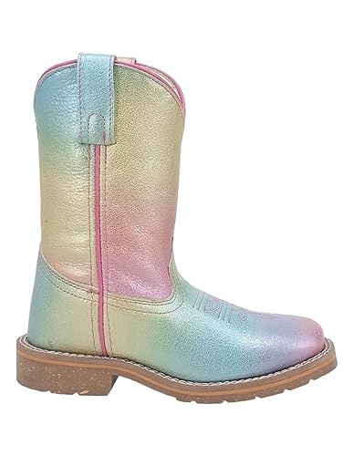Dan Post Western Boots Girls 8" Pull On Ombre Rainbow Multi DPC29773