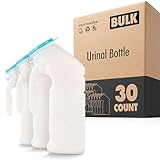 Male Urinal with Glow Lid (30 Bottles) 32 Oz Urine Bottle for Men for Hospitals, Emergency, Travel