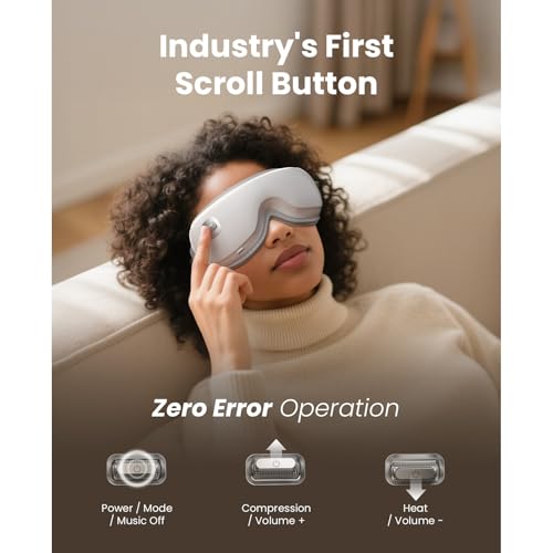 Image of BOB AND BRAD Zero Pro Ultra-Quiet Eye Massager with Heat and Cooling, FSA Eligible HSA Lightweight Eye Massager with Scroll Button for Headache Migraine Dry Eyes Relief, Ideal Fathers Day Dad Gifts