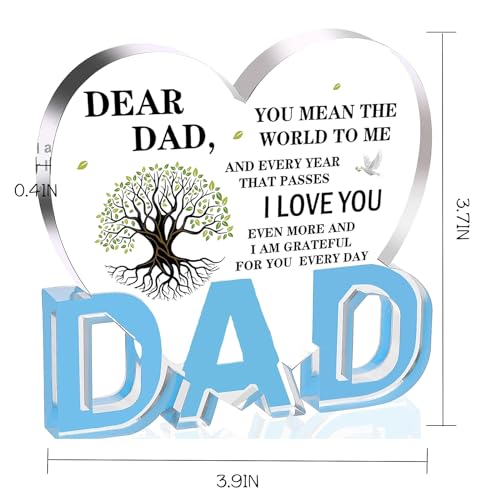 Dad Gifts, Gifts for Dad - Acrylic Heart Plaque 3.9 × 3.7 × 0.4inch, Dad Birthday Gifts from Daughter, Son, Fathers Day, Birthday, Christmas Gifts for Dad, New Dad, Stepfather, Best Dad Gifts - Image 6