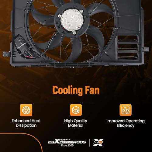 Image of maXpeedingrods Radiator Cooling Fan Assembly Fits for Mercedes-Benz CLA250 GLA250 GLB250 A220 2.0L, A2479060100 A2479060200 A2479067806
