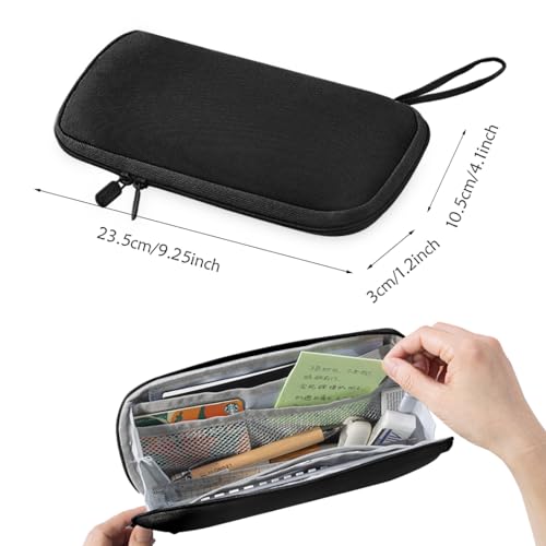 Image of Rolin Roly Multi-function Pencil Case Pencil Box Large Capacity Pen Case Holder for Women Pen Bag Organizer with Zipper (black)