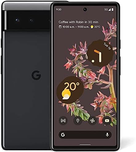 Google Pixel 6 – 5G Android Phone - Unlocked Smartphone with Wide and Ultrawide Lens - 128GB - Stormy Black