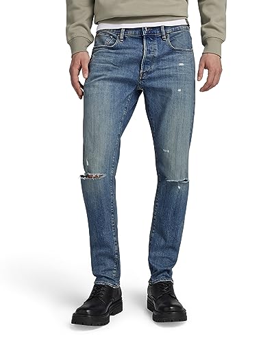 G-STAR 3301 Slim Fit Jeans Uomo, Blu (Antique Faded Oasis Ripped 51001-d498-g128), 30W / 30L