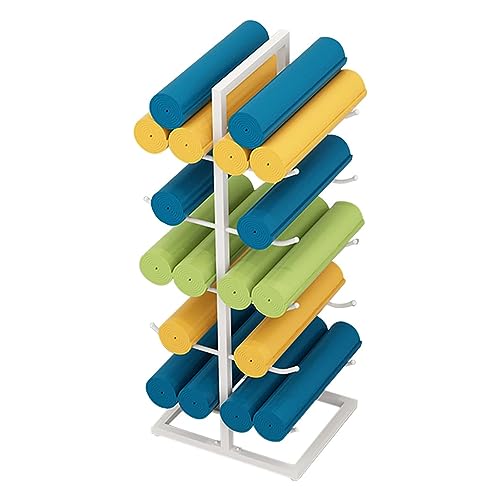 Support de tapis de yoga sur pied support de rangement en métal 5 étagères pour salle de sport