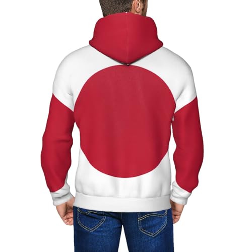 Sweat à capuche imprimé drapeau japonais coupe confort à manches longues