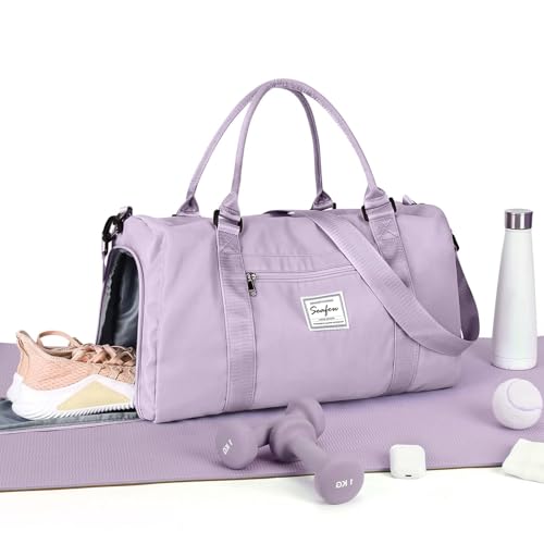 HYC00 Sac de Sport Femme Homme Sac de Gym avec Compartiment de Chaussures et Poche Humide Léger Sacs de Voyage Weekender Duffle Bag Cabas de Fitness Sports Gym Bag Sacs...