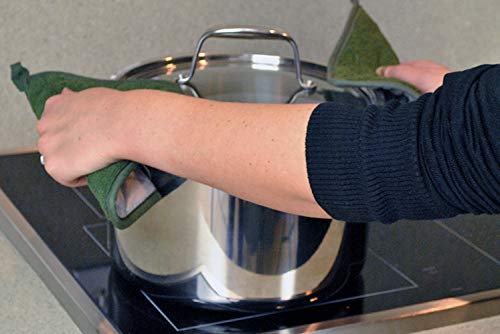 DII Basic Terry Collection Quilted 100% Cotton, Potholder, Sage, 3 Piece