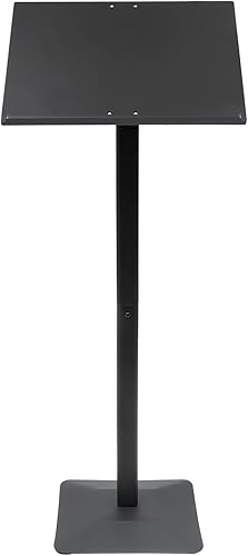 Podio de acrílico, portátil, para escuela, iglesia, conferencia, atril ajustable de 30-90 acrílico de escritorio (poste simple, negro)