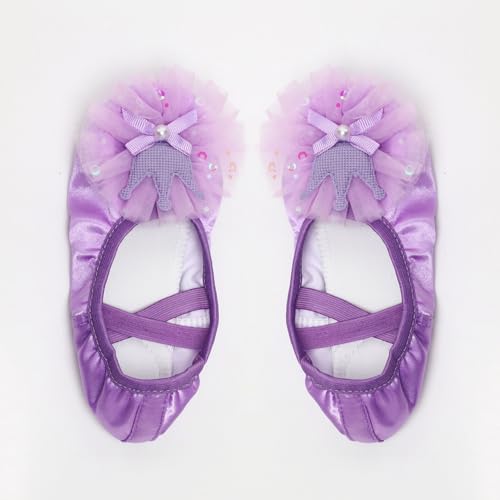Girls Ballet Dance Shoes Princess Split Sole Dance Shoes Roll Up Slippers Ballroom Dance Shoes4