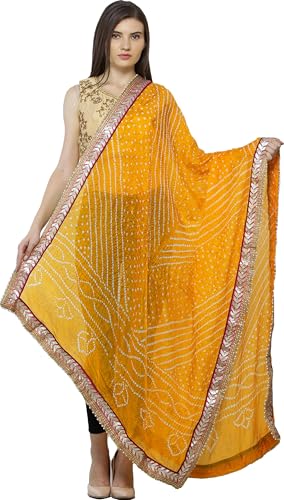Dupatta de Jodhpur en soie tie-dye et bordure Gota pour célébrer l'héritage textile indien