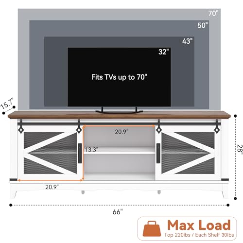 IDEALHOUSE-Modern-TV-Stands-for-Living-Room-65-Inch-TV-Stand-Entertainment-Center-with-Storage-and-Sliding-Barn-Doors-Media-TV-Console-Cabinet-with-Adjustable-Shelf-White IDEALHOUSE Modern TV Stands for Living Room 65 Inch TV Stand Entertainment Center with Storage and Sliding Barn Doors Media TV Console Cabinet with Adjustable Shelf White