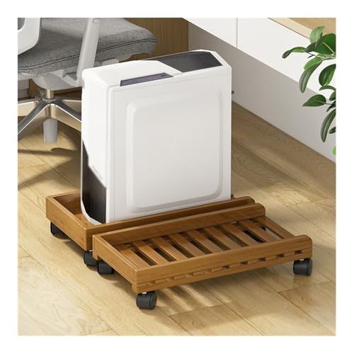Soporte para torre de computadora, carro móvil para CPU con ruedas bloqueables, soporte sencillo para chasis de escritorio (Natural) miniatura 4