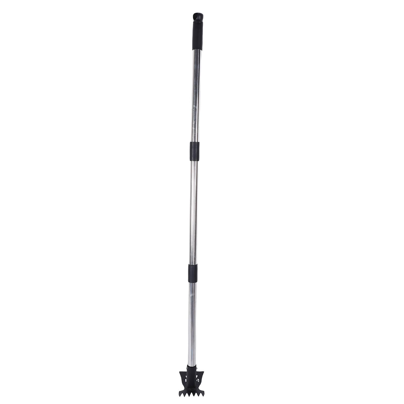 Herramienta de Jardín con Azada, Azada de Jardín 2 en 1 de 63 Pulgadas con Mango Largo Ajustable, Cultivador de Azada de 5 Púas para Vegetales Pequeños, Jardines de Flores, Patio