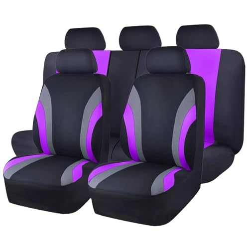 Fundas para asientos de coche transpirables y universales de tela con diseño deportivo completo