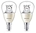 Produktbild 2 x Philips Warm Glow LED E14 Edison 60w Dimmable Mini Globe Light Bulbs 806lm